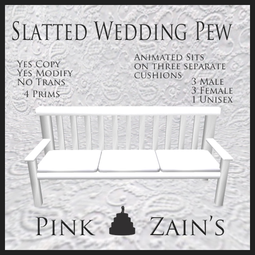 Slatted Wedding Pew - White