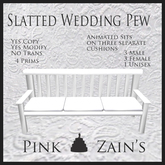 Slatted Wedding Pew - White