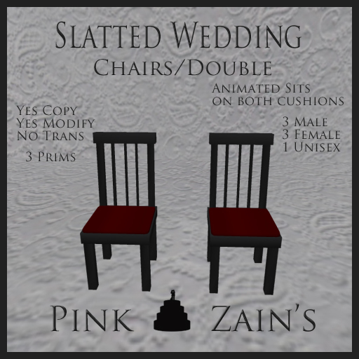 Slatted Wedding Chair/Double - Goth/Red