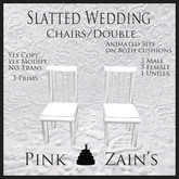 Slatted Wedding Chair/Double - White