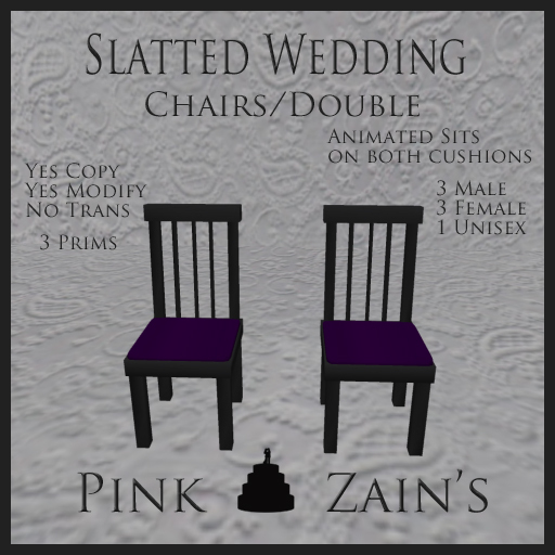 Slatted Wedding Chair/Double - Goth/Purple