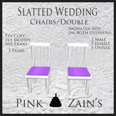 Slatted Wedding Chair/Double - Purple