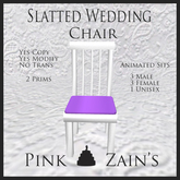 Slatted Wedding Chair/Single - Purple