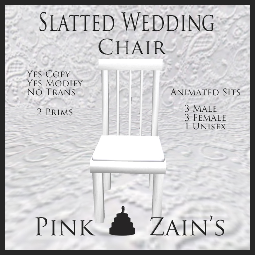 Slatted Wedding Chair/Single - White