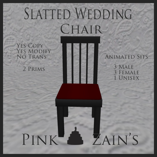 Slatted Wedding Chair/Single - Goth/Red