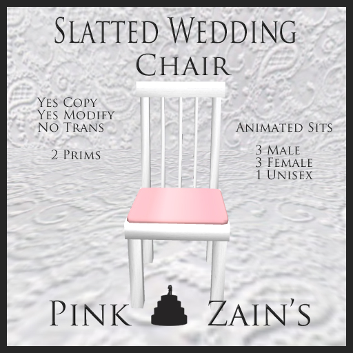 Slatted Wedding Chair/Single - Pink