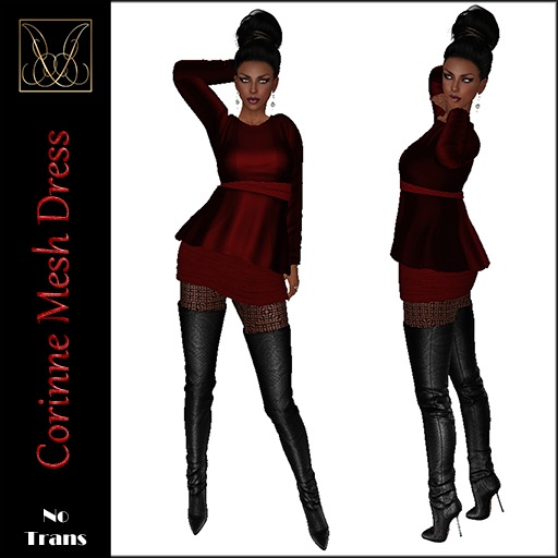 JCD Corinne Black Mesh Mini Dress (bagged)