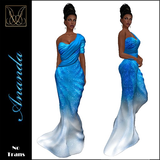 JCD Ananda Blue Mesh Gown