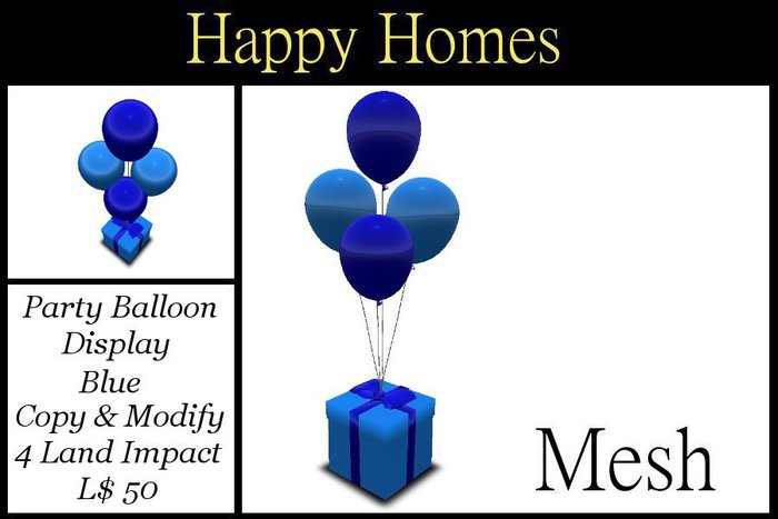 H.Homes ~ Mesh Party Balloon Display ~ Blue