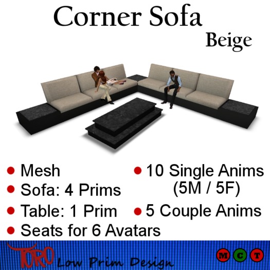 Toro Corner Sofa (Beige)