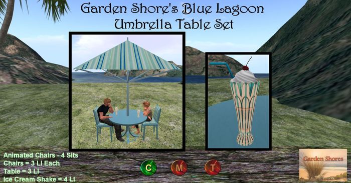 GS Blue Lagoon Umbrella Table Set