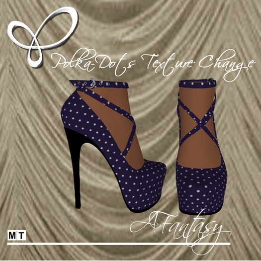 AFantasy Polka Dot Texture Change 'Rendevous' Mary Janes