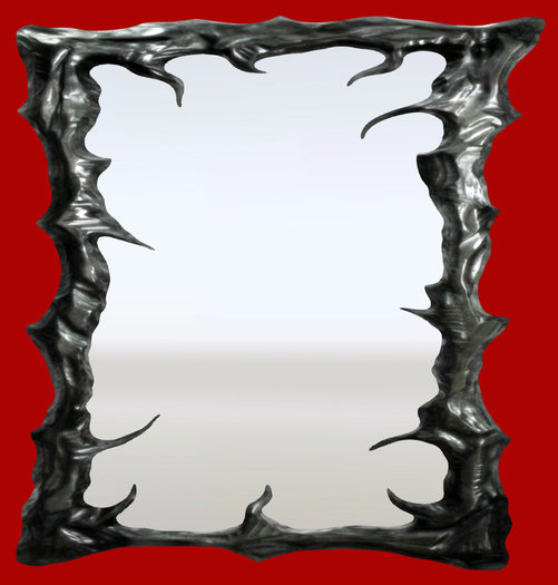 Wood Spiked Mirror