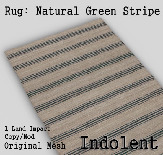 [Indolent] Natural Green Stripe Rug 1LI