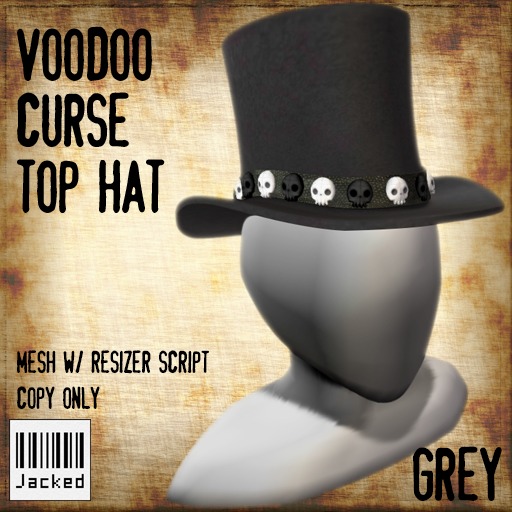 Jacked: Voodoo Curse Top Hat - Grey Box
