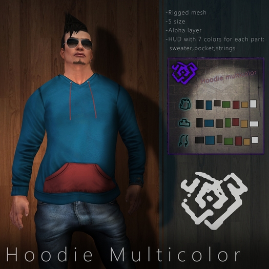 -\W/- Hoodie Multicolor vendor