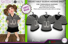 [SKTD] Toddleedoo Prima Velvet Half Sleeve Hoodie Shirt