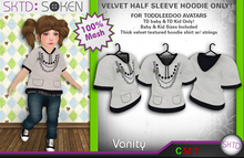[SKTD] Toddleedoo Vanity Velvet Half Sleeve Hoodie Shirt