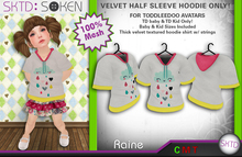 [SKTD] Toddleedoo Raine Velvet Half Sleeve Hoodie Shirt