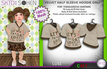 [SKTD] Toddleedoo Lost Velvet Half Sleeve Hoodie Shirt