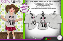 [SKTD] Toddleedoo Foxy Velvet Half Sleeve Hoodie Shirt