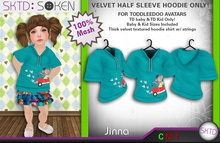 [SKTD] Toddleedoo Jinna Velvet Half Sleeve Hoodie Shirt