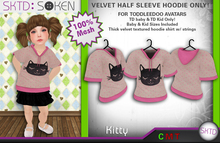 [SKTD] Toddleedoo Kitty Velvet Half Sleeve Hoodie Shirt