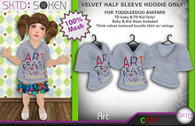 [SKTD] Toddleedoo Art Velvet Half Sleeve Hoodie Shirt