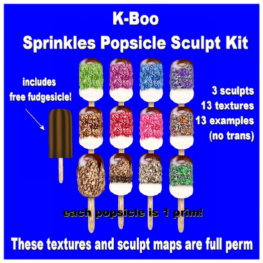 Second Life Marketplace kboo sprinkles popsicle sculpt kit