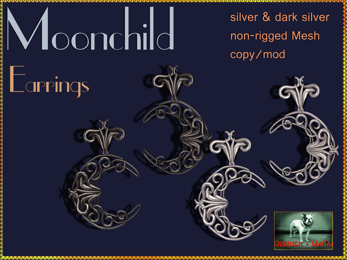 Bliensen + MaiTai - Moonchild - Earrings - Silver