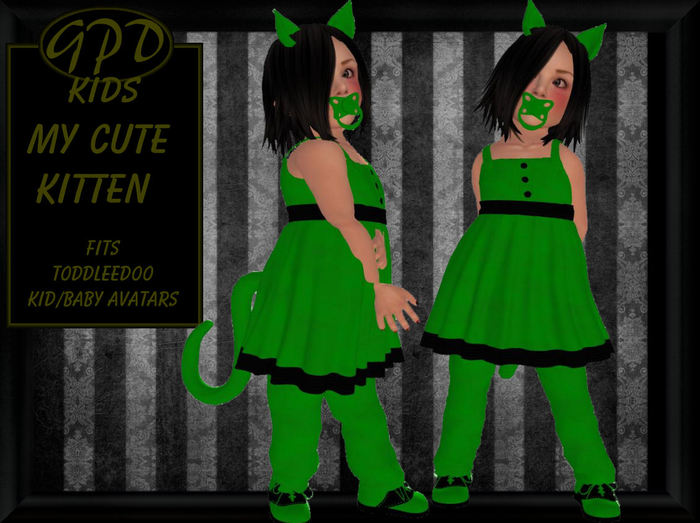 {GPDKIDS} My Cute Kitten GREEN