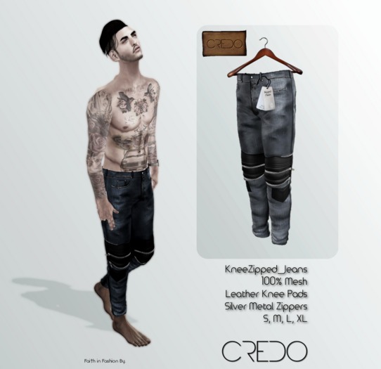 CREDO // KneeZip_Jeans_GRAY