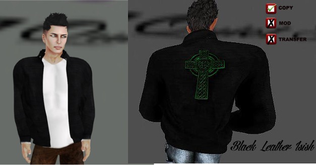 **AQK**M Irish Black Leather Jacket