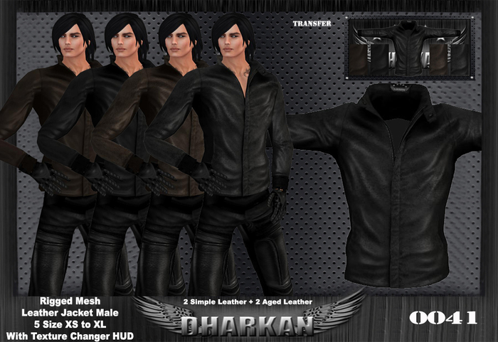 Dharkan - 0041 Male Mesh Leather Jacket