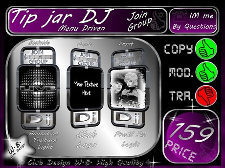 Second Life Marketplace - N.e.W. * Tip jar DJ * > with Join Group