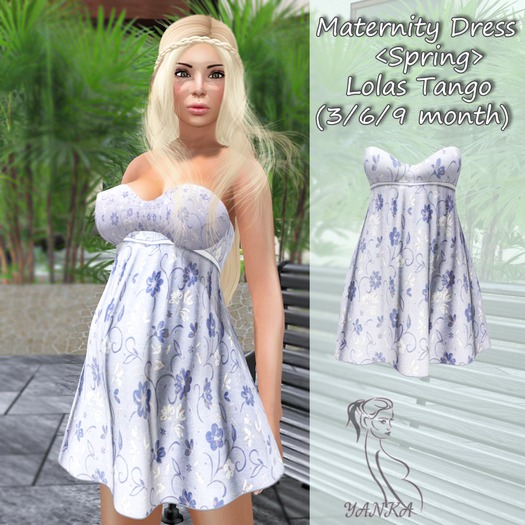 Maternity Dress <Spring> /Lolas Tango Blue Flower