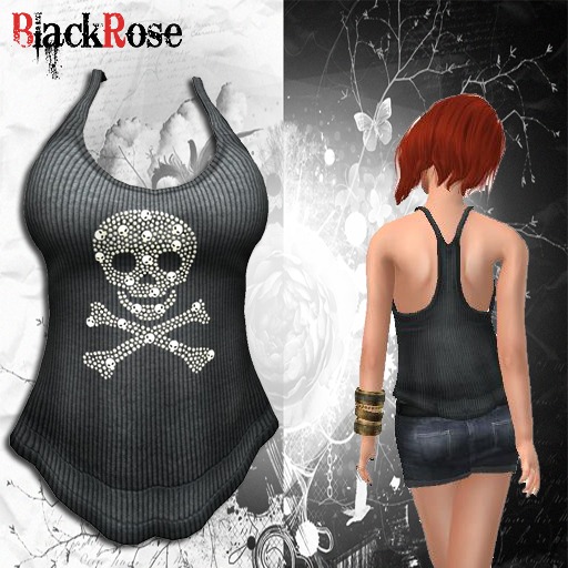 BlackRose Tank Top Skull