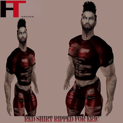 ERIC (H-T)  RED SHIRT RIPPED