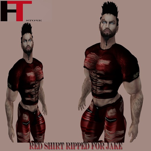 JAKE (H-T)  RED SHIRT RIPPED