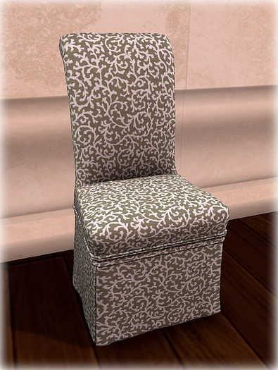 Slipper Chair 2 -TAUPE SCROLL