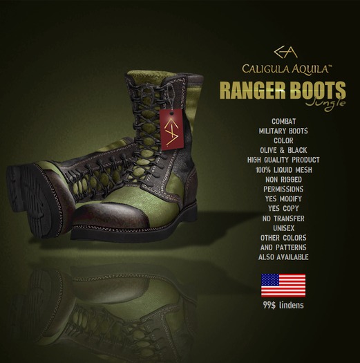 COMBAT RANGER BOOTS UNISEX BLACK