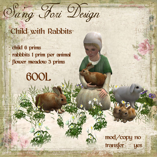 Sa'ng Fori Design  -Child with Rabbits-