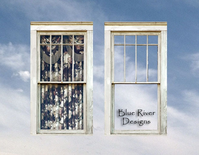 Window w/Floral Curtains Texture