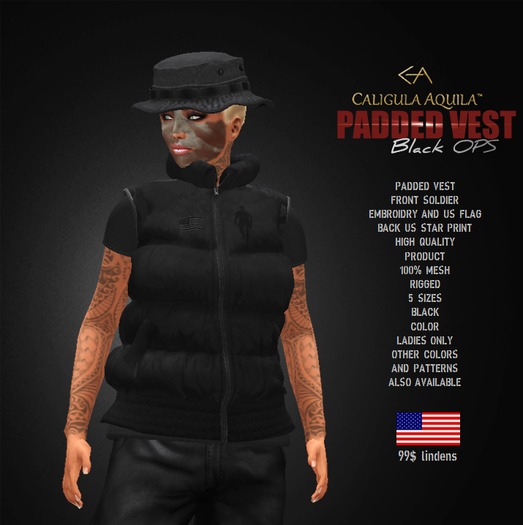 PADDED VEST LADIES BLACK