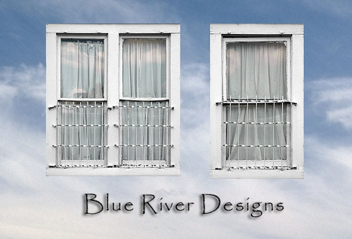 Windows w/Curtains & Bars (9 & 10)