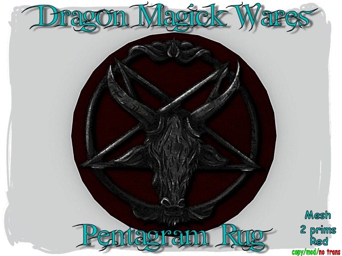 Dragon Magick Wares Pentagram Rug Brown