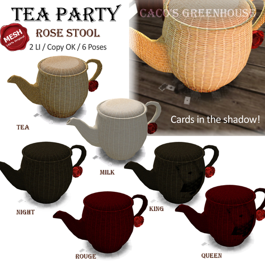[CGH] "Tea Party" Rose Stool -Rouge-