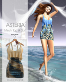 Asteria Creations - Du Diamond Mesh Top & Mesh Skirt - Brown