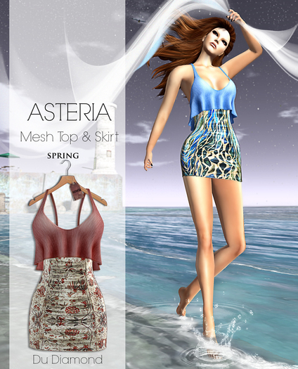 Asteria Creations - Du Diamond Mesh Top & Mesh Skirt - Spring