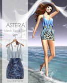 Asteria Creations - Du Diamond Mesh Top & Mesh Skirt - Navy